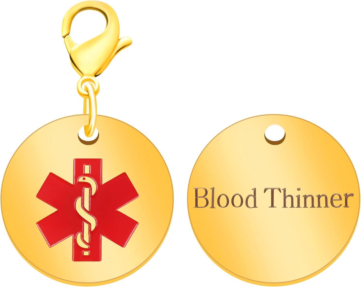 Medisch Alarm Sleutelhanger - Ronde SOS ID Pendant - Directe hulp en veiligheid - Rood - SnelShoppen