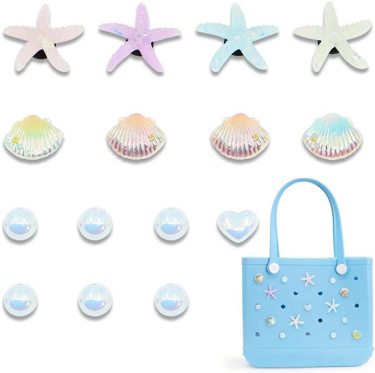 15 stuks decoratieve hangers DIY voor strandtas decoratiegereedschap eenvoudige en elegante Bogg Bag decoratie accessoires bedelinzet