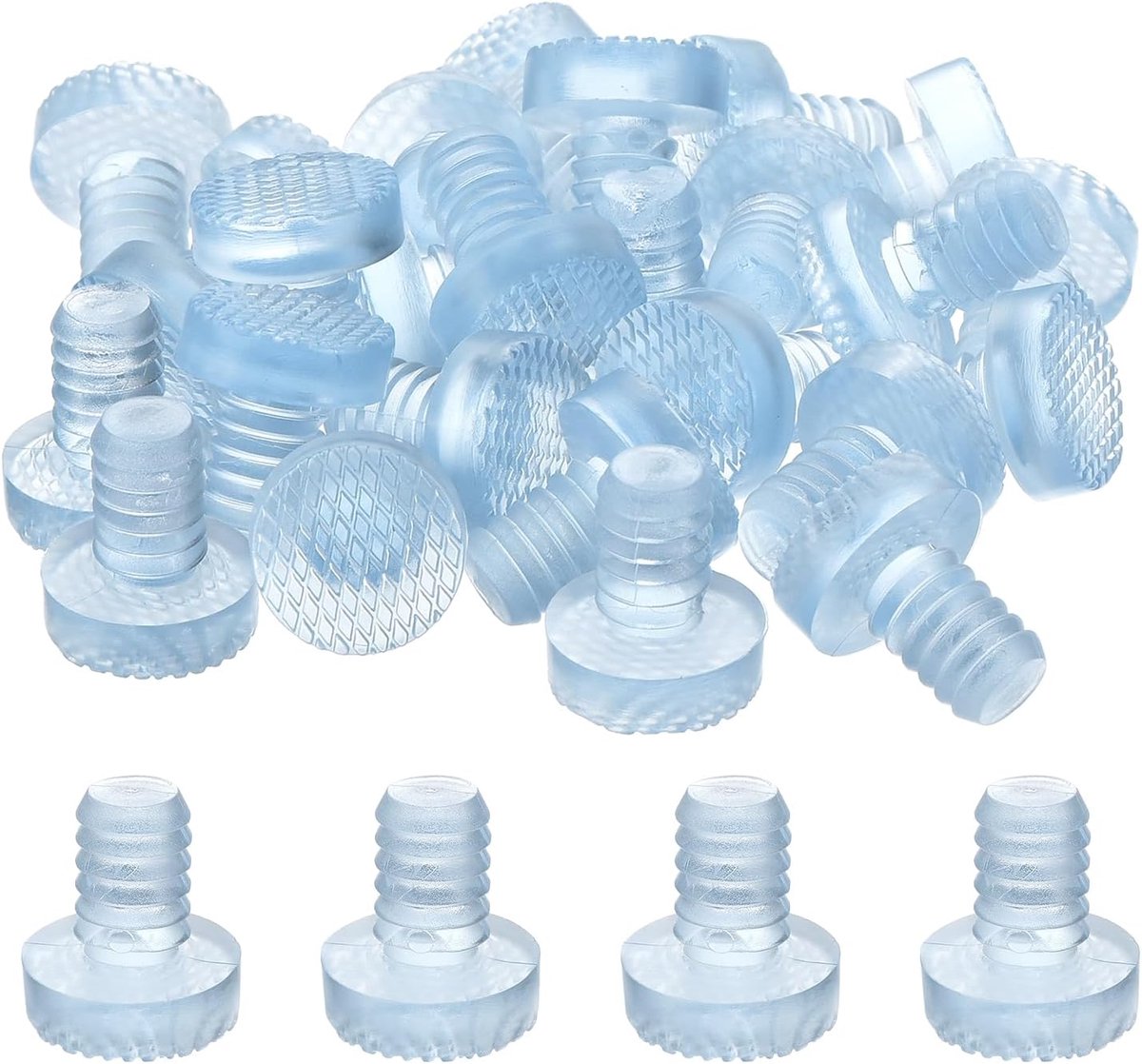36 stuks randbescherming voor tafelblad glas met schacht, 8 mm randbescherming van transparant rubber, afstandhouder antislip, anti-botsing, wandeling voor meubelkasten (voor boring 5/16