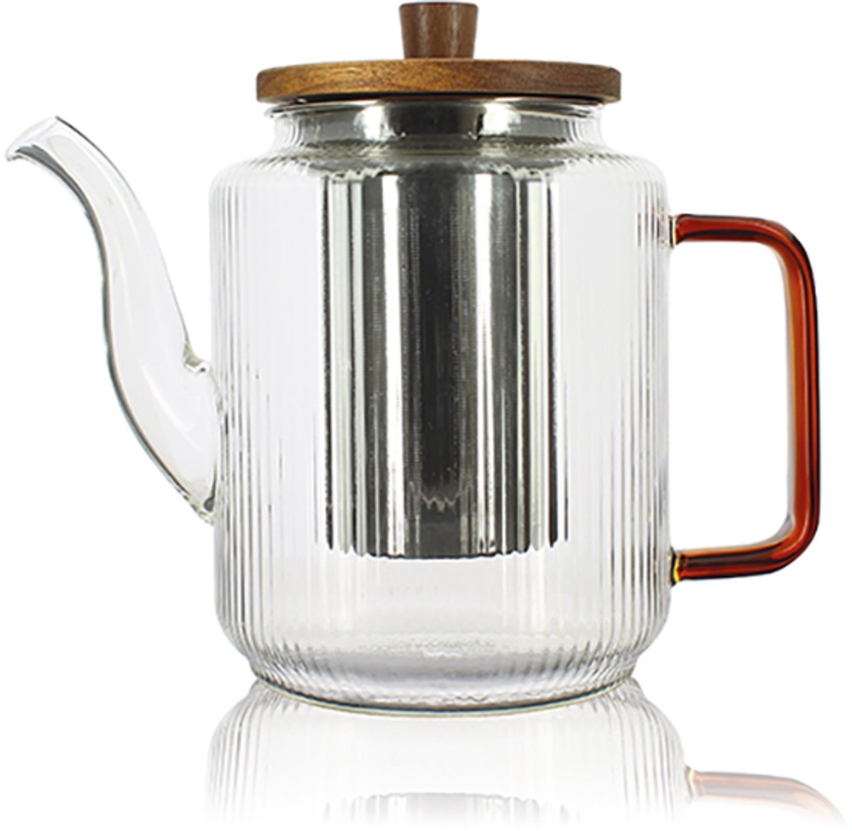 OGO Living - Theepot borosilicaatglas - Karl - amberkleurig handvat - 550 ml