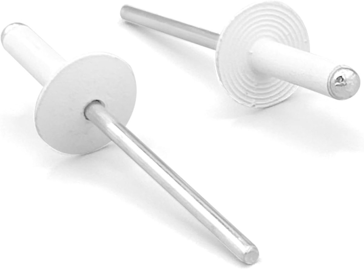 klinknagels met brede kop, 4,8 x 25 mm, kop 16 mm, wit (100 stuks)