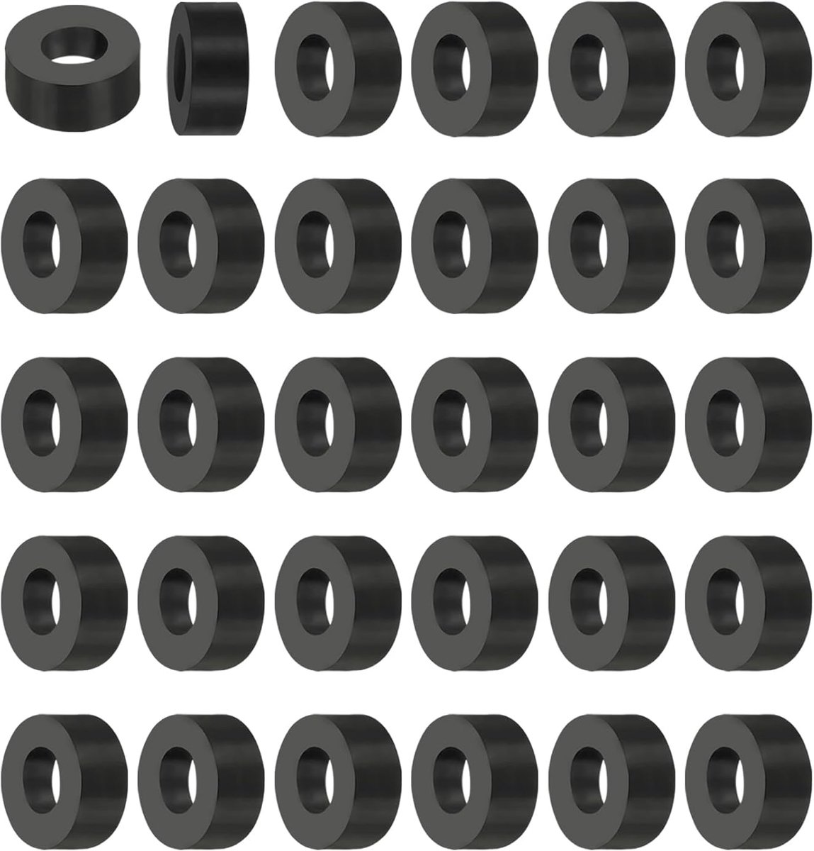 30 stuks rubberen sluitringen met gat, ID 8 mm OD 15 mm hoog, 6 mm rubberen afdichting, rond, geluidsdemping, platte afdichting voor auto, motormontage