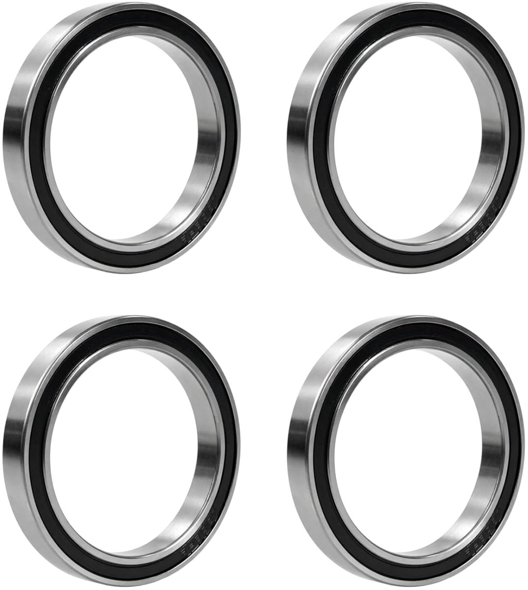 4 stuks 6808 2RS kogellagers 40 x 52 x 7 mm, 6808-2RS 6808RS afgeschermd, van koolstofstaal voor machines en gereedschappen (6808rs, 4 stuks)