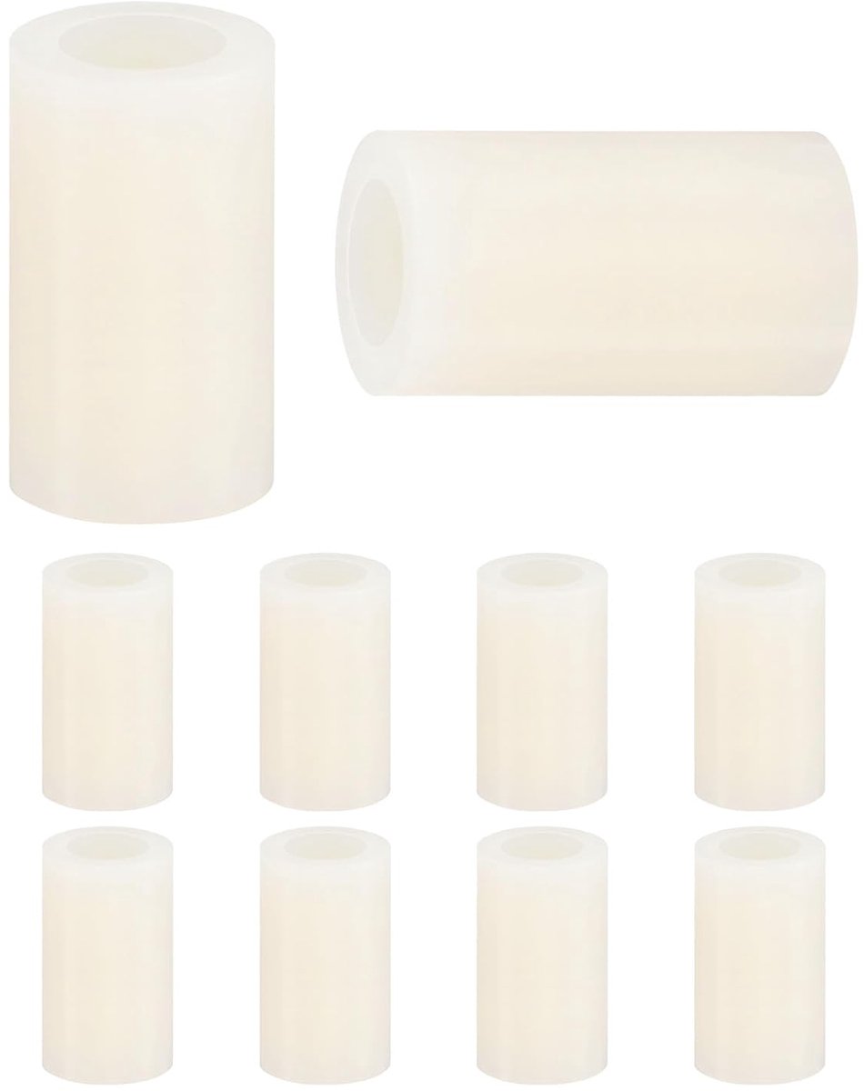 Set van 100 nylon ringen, 4,2 mm ID 7 mm OD 12 mm lengte ronde plastic afstandhouder afstandhouder niet-schroefdraad voor M4 schroeven/bouten/stopcontact/schakelaarhouder [wit]