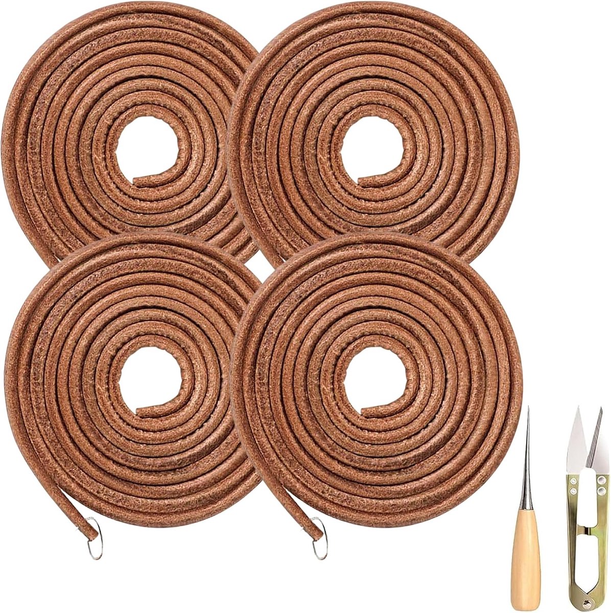 4 stuks naaimachine-riem, 1,83 meter naaimachine Ø 5 mm, lederen riem naaimachine, lederen riem, naaimachine riem, met 1 haak en 1 schaar, voor vintage home pedaal huizen type