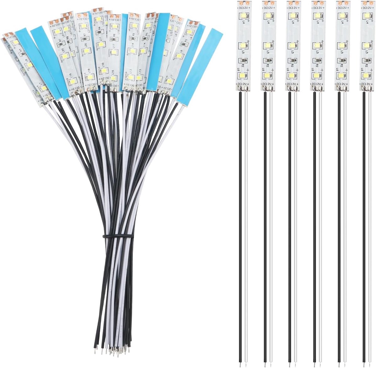25 Stuks 50mm Voorbedrade Strip LED, 12V - 18V LED Strip Licht, 2335 SMD LED Licht, Wit