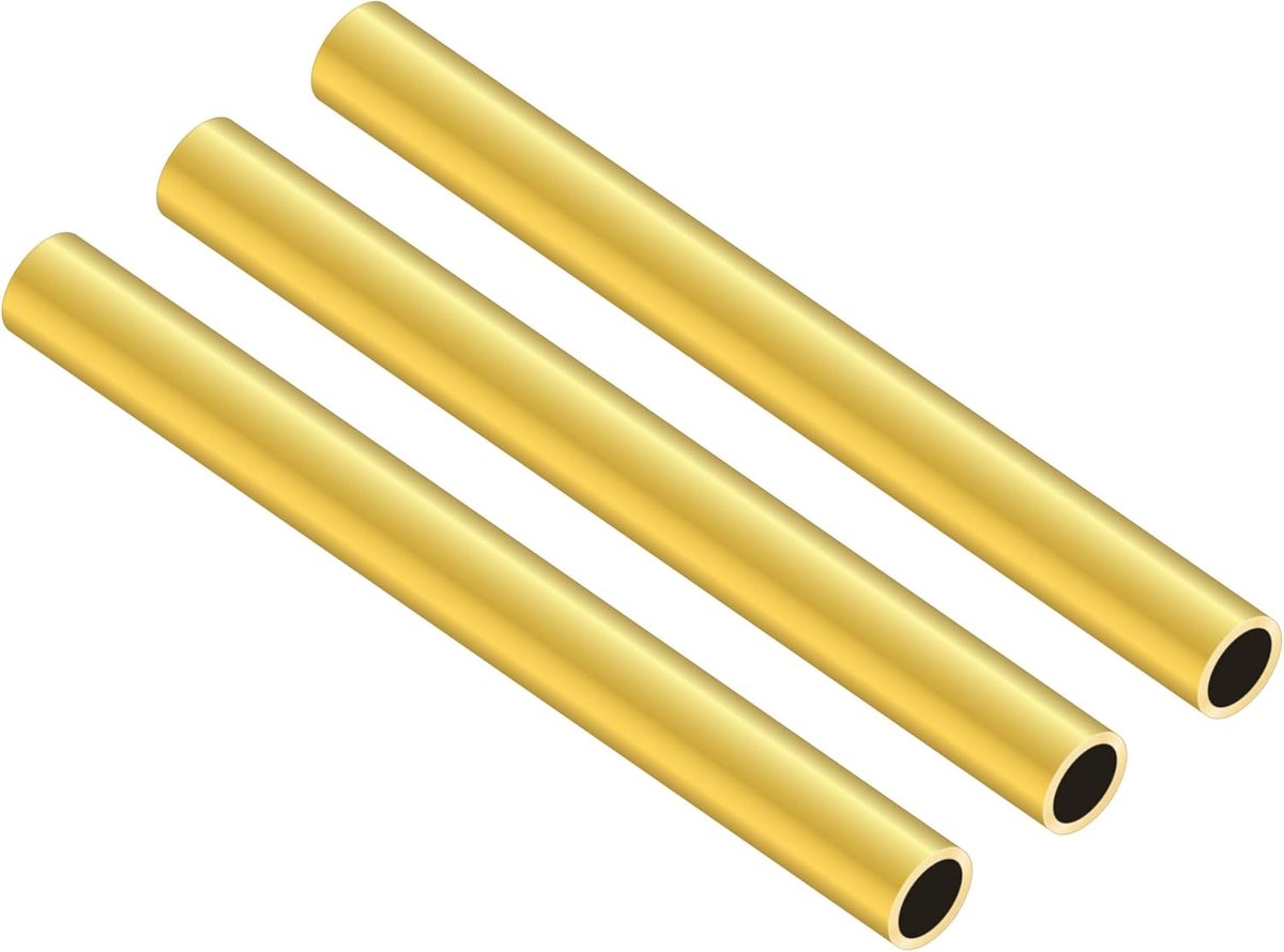 Messing buis 9 mm OD x 1,0 mm wanddikte x 200 mm lengte, naadloze ronde messing buizen voor doe-het-zelf handwerk (3 stuks)