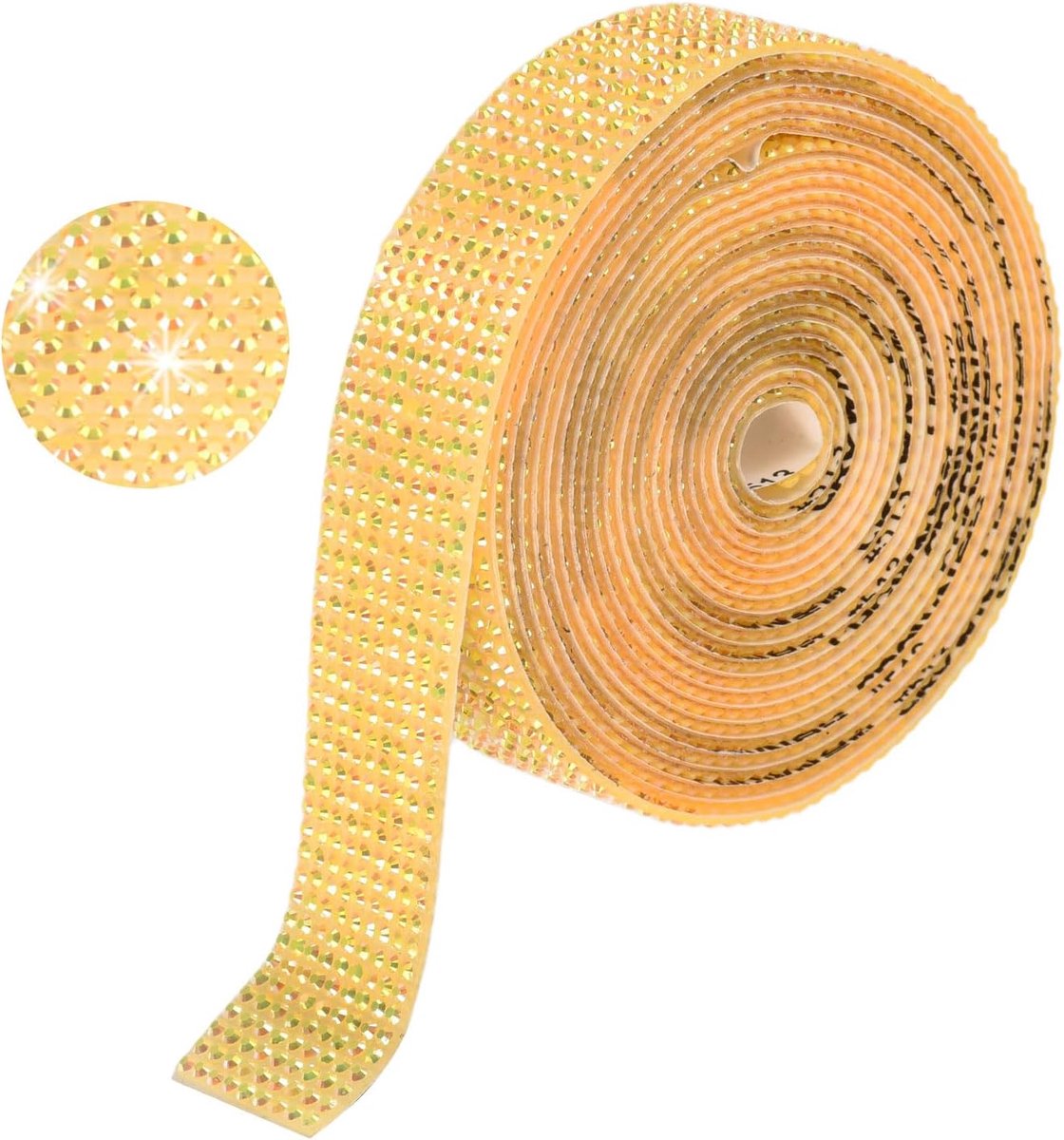 Strasstrip 3 yard 18 mm zelfklevende strassband glitter strassband voor doe-het-zelf knutselen, feest auto telefoon decoratie oranje AB