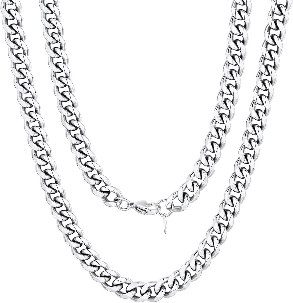 Ketting voor dames en heren, roestvrij staal, 3 mm / 6 mm / 9 mm / 12 mm breed, kettinglengte 35 cm / 45 cm / 50 cm / 55 cm / 60 cm / 65 cm / 70 cm / 75 cm, 65.0 Zentimeter, Roestvrij staal,
