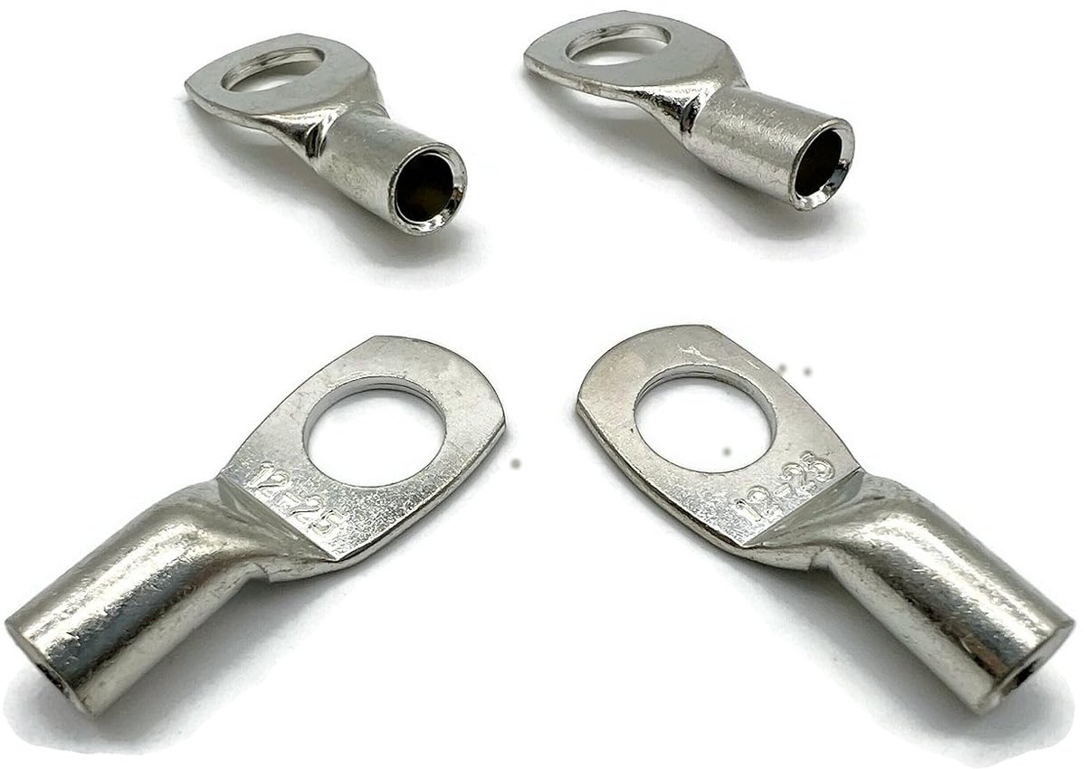 Kabelschoen 25mm² M12 4x schrauböffnung 12mm ongeperst koperkabel | Kabeldoorsnede 25 mm², schroefopening 12 mm, ongeperst, veelzijdige toepassingsmogelijkheden, bouwvorm M12