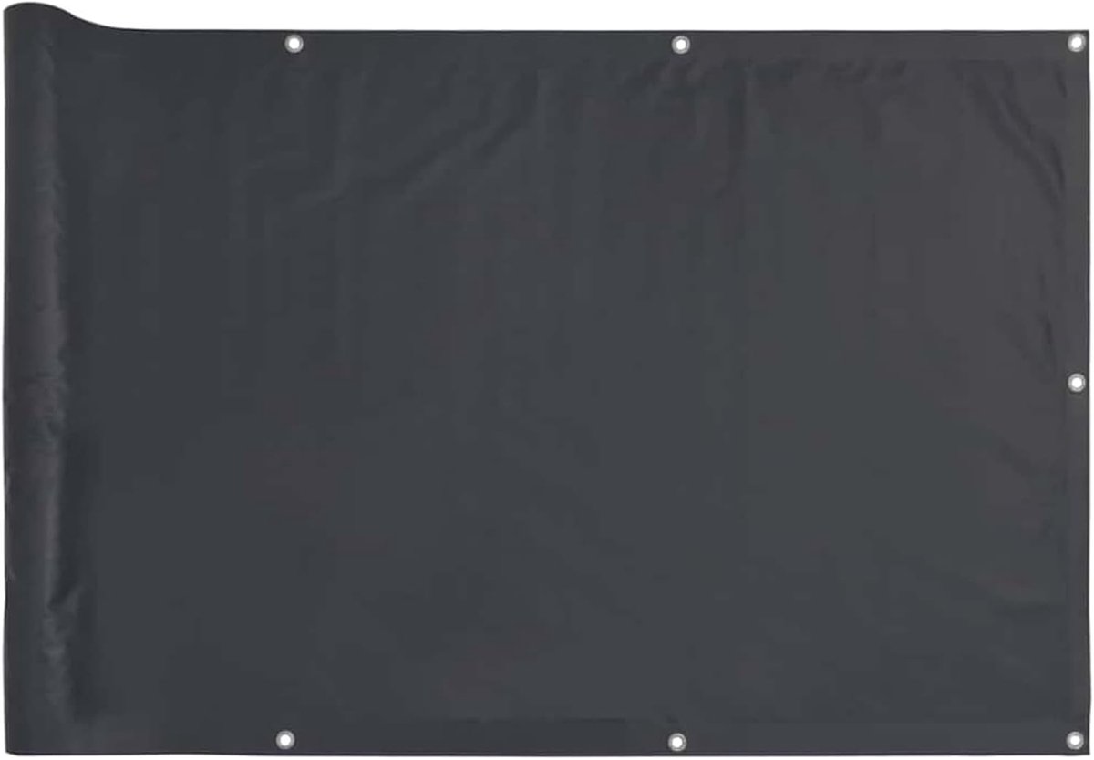 Inkijkbescherming voor balkon, antraciet, 500 x 75 cm, pvc-gecoat polyesterweefsel, uv- en weerbestendig, met versterkte aluminium ogen, ideaal voor metalen omheining, terras en