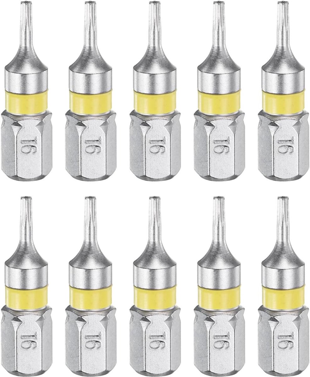 10 stuks Torx-schroevendraaierbits T6H 1/4 inch zeskantschacht 25 mm lengte magneetsterren met 6 punten zeskantkop bits van staal S2 elektrische schroevendraaier met gat torxkop