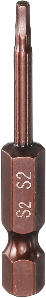 Zeskantsleutel boor bit 2 mm (H2) metrisch 1/4 inch zeskantschacht 2 inch (50 mm) lengte S2 staal magnetische slagschroevendraaier bit industriële kwaliteit zeskant elektrisch