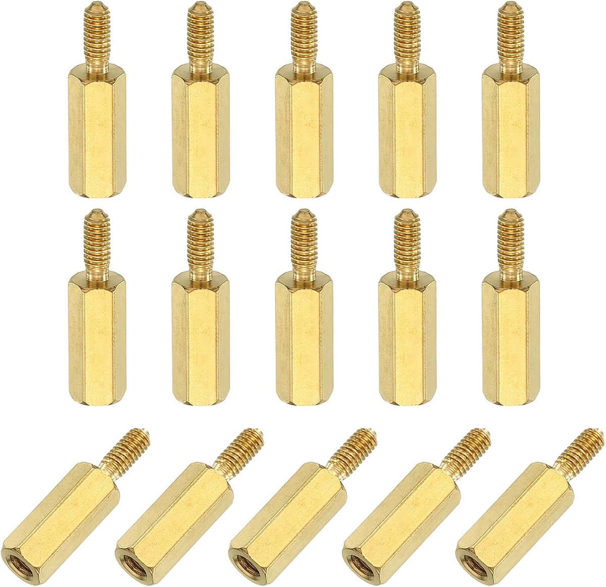 15 stuks mannelijk naar vrouwelijk schroefdraadstops M2,5 x 12 mm + 6 mm messing zeskant afstandhouders voor drone quadcopter computer en printplaat