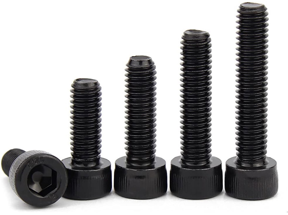 12.9 Grade Legering Staal Hex Socket Cap Schroeven Schroef Zwart Inbusbout Machineschroeven M12×60mm,5 pcs