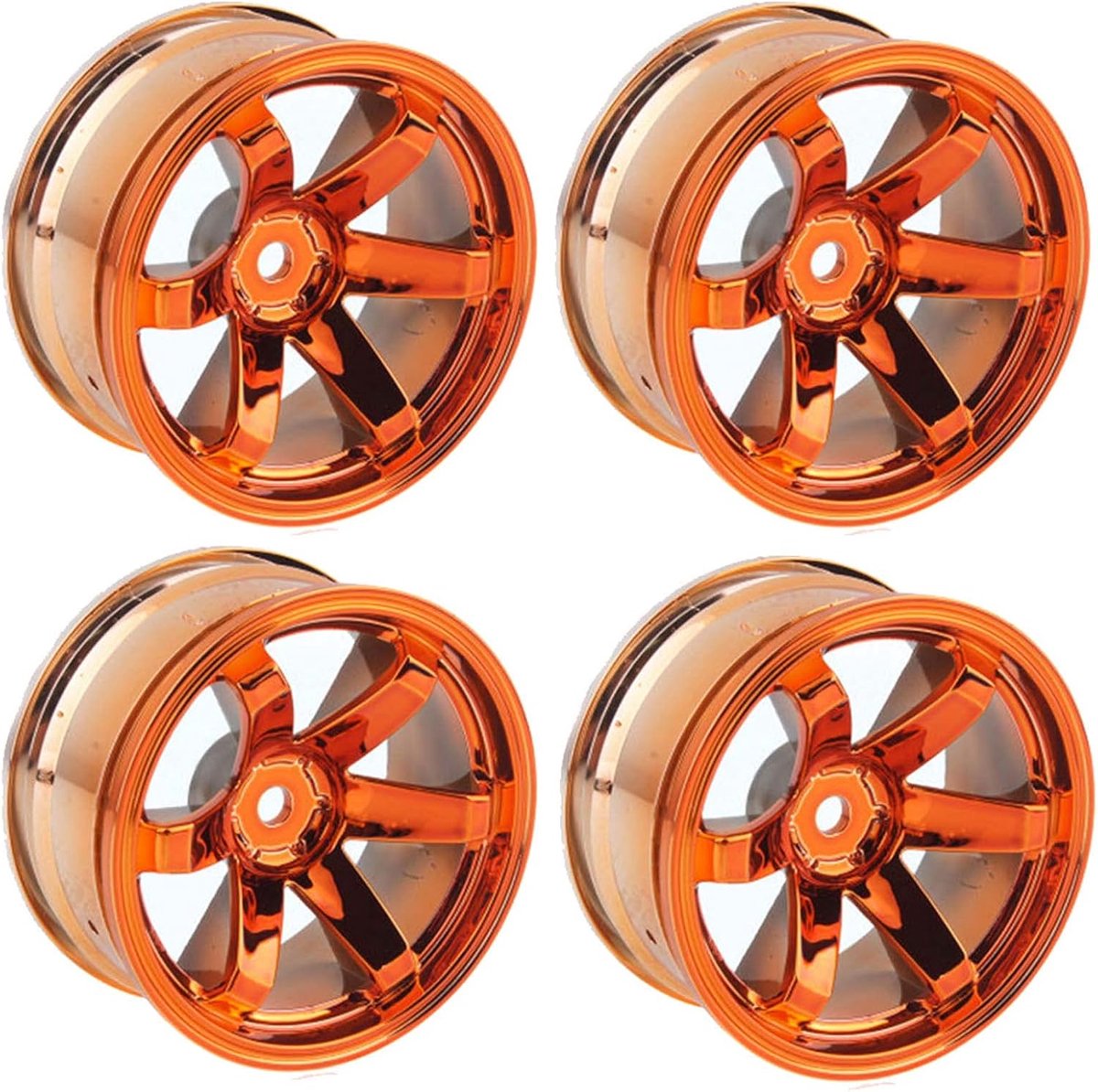 Wielen diameter 52 mm voor 1/10 RC On Road tourwagen Drift Auto (oranje)