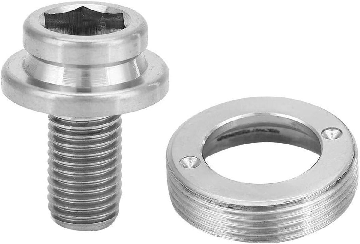 M8 X 15 Mm Fietscrankbout, Nauwkeurige Schroefdraad, Stofkap en Sluitring, voor Mountainbikes en Gravel Fietsen (Ti-kleur)