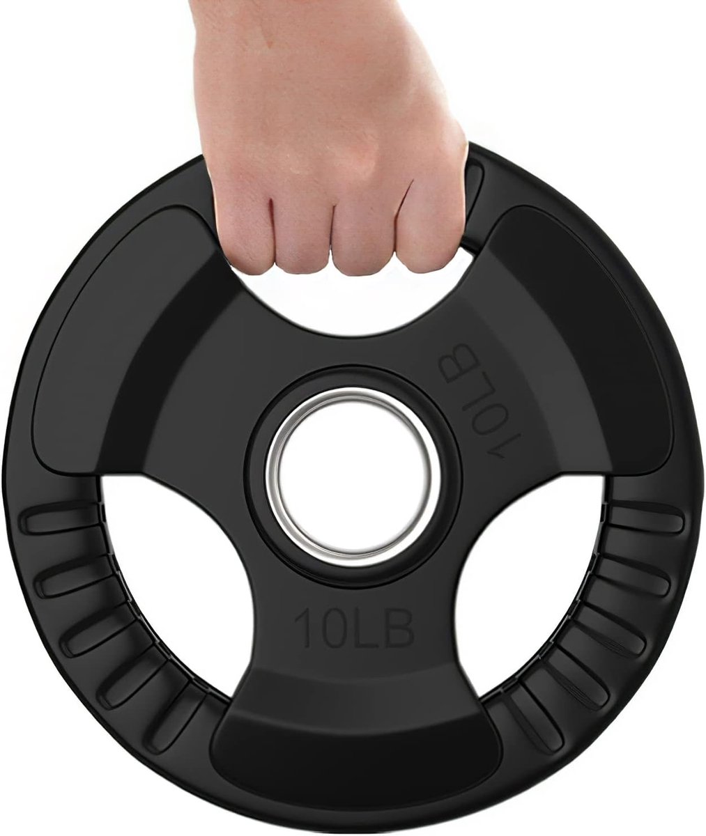 Bumperplaten Olympisch rubberen halterset 10/25 lbs 2-inch stalen inzetstuk voor Olympische staven voor krachttraining, gewichtheffen en crossfit, enkel