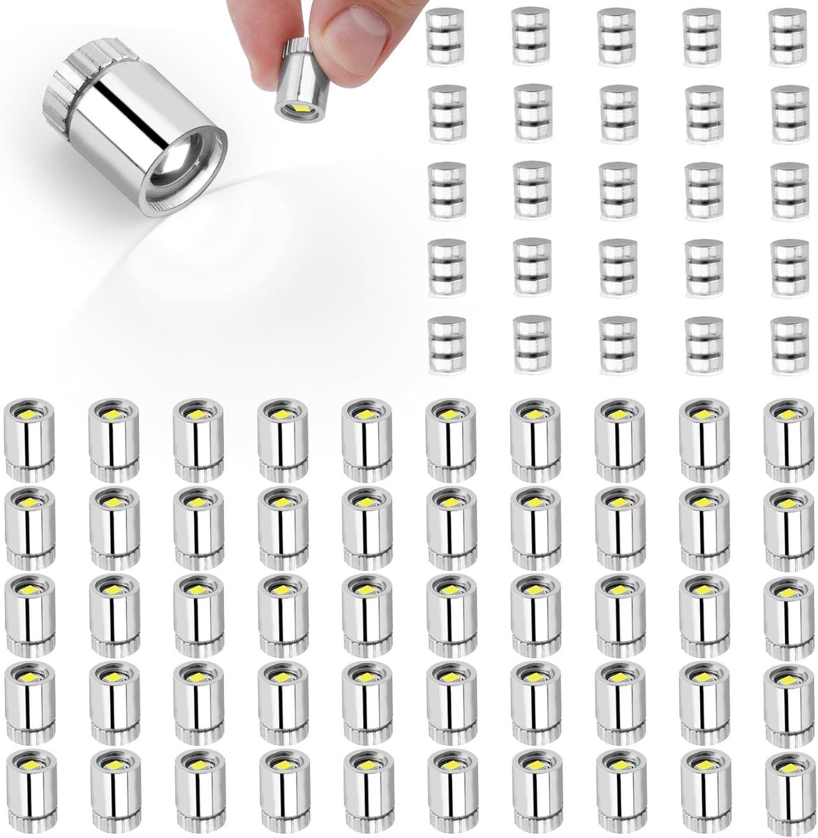 50 Mini-Ledlampjes met 25 Batterijen, op Batterijen Werkende Mini-Elektrische Lampjes met Plastic Behuizing voor Knutselprojecten Papieren Lantaarns en Poppenhuisaccessoires (Koud Wit)