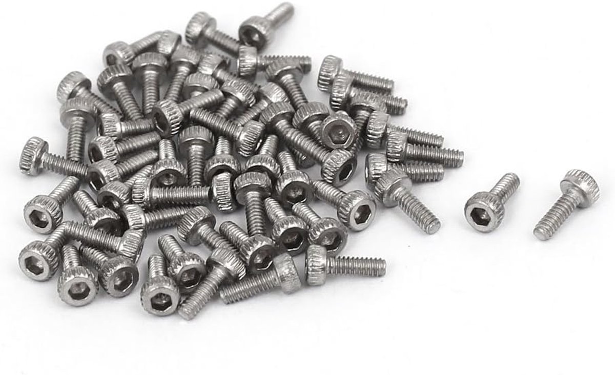 sourcing map 60 stuks M1,4 x 4 mm schroefdraad 304 roestvrij staal binnenzeskantschroef DIN912 DE de