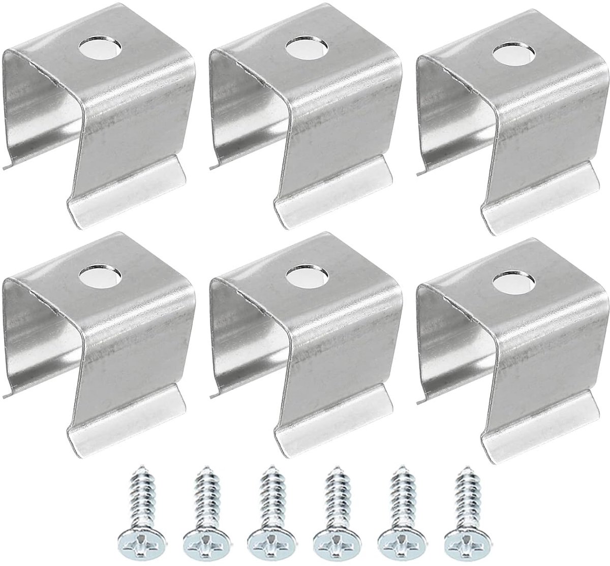 Sourcing map 50 stuks lichtslangbevestigingsclips wandkanaalmontagehouders voor 8 mm tot 11 mm led-neonstrips, roestvrij staal