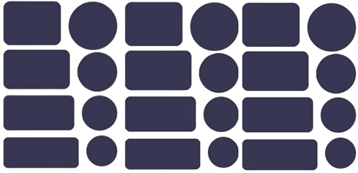 Reparatiepatches, nylon reparatiepatches, waterdichte zelfklevende stof, 8 maten in ronde en rechthoekige vorm, kledingpatch voor jassen, tent, tas (donkerblauw)