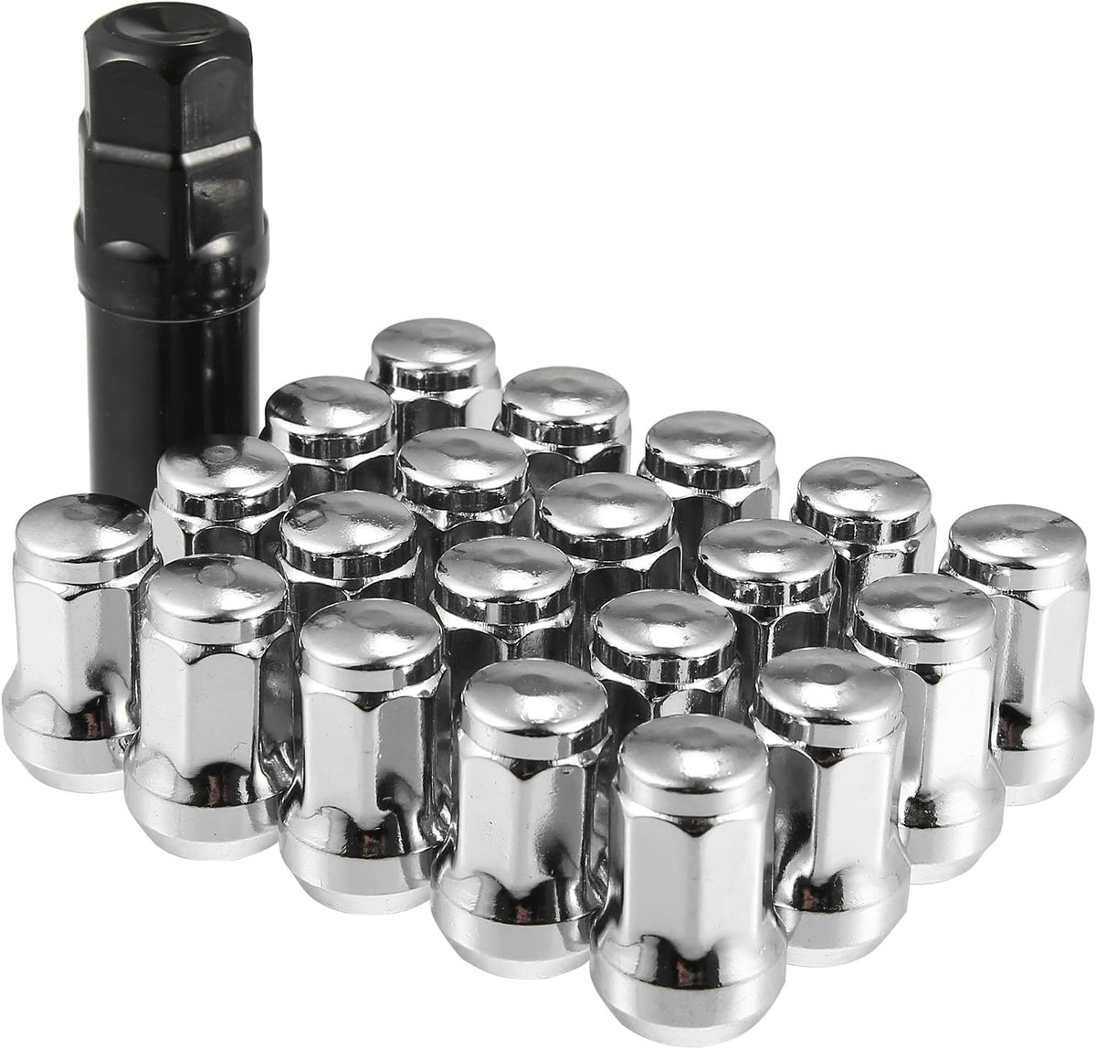 M12x1.25 Auto Wiel Zevenhoekige Moer 32mm Schroeven - 21 Stuks Zilveren Kleur