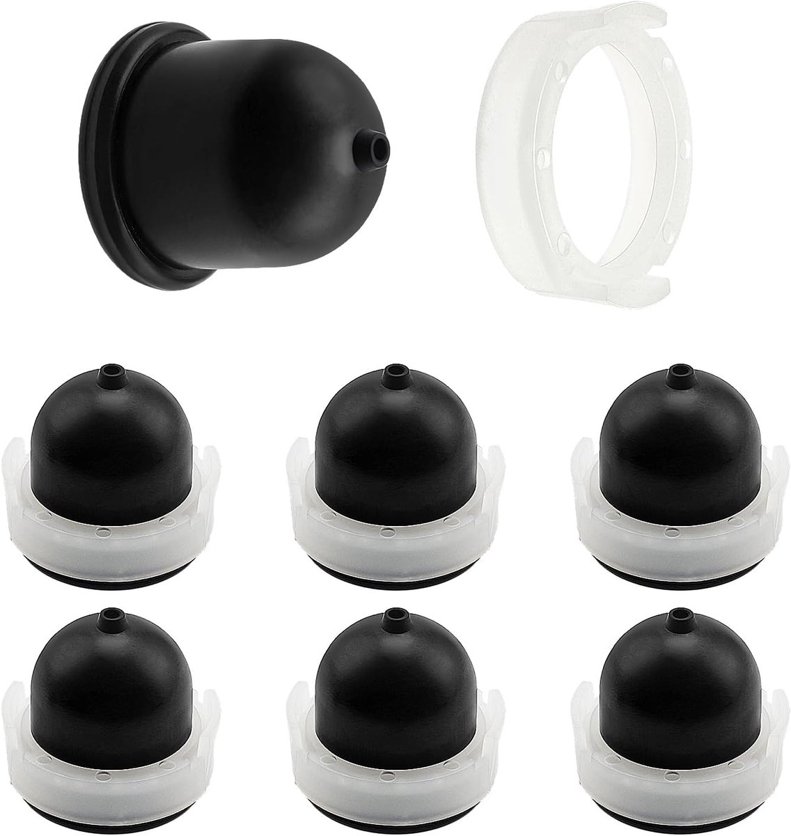 6 Stuks Carburateurprimerlampen, 694395 primerlamp, Compatibel met Briggs en Stratton 496115 4180 5085 (Zwart)