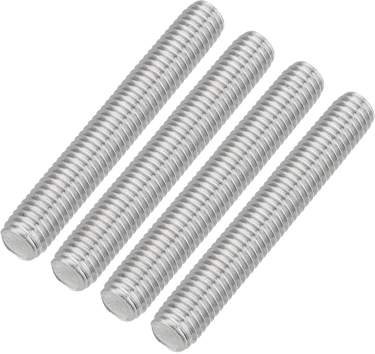 4 stuks draadstangen, M8 x 55 mm roestvrij staal, 304 klinknagels, stang met rechtse schroefdraad, M8-1,25 schroefdraadstang voor montage van meubels en machines
