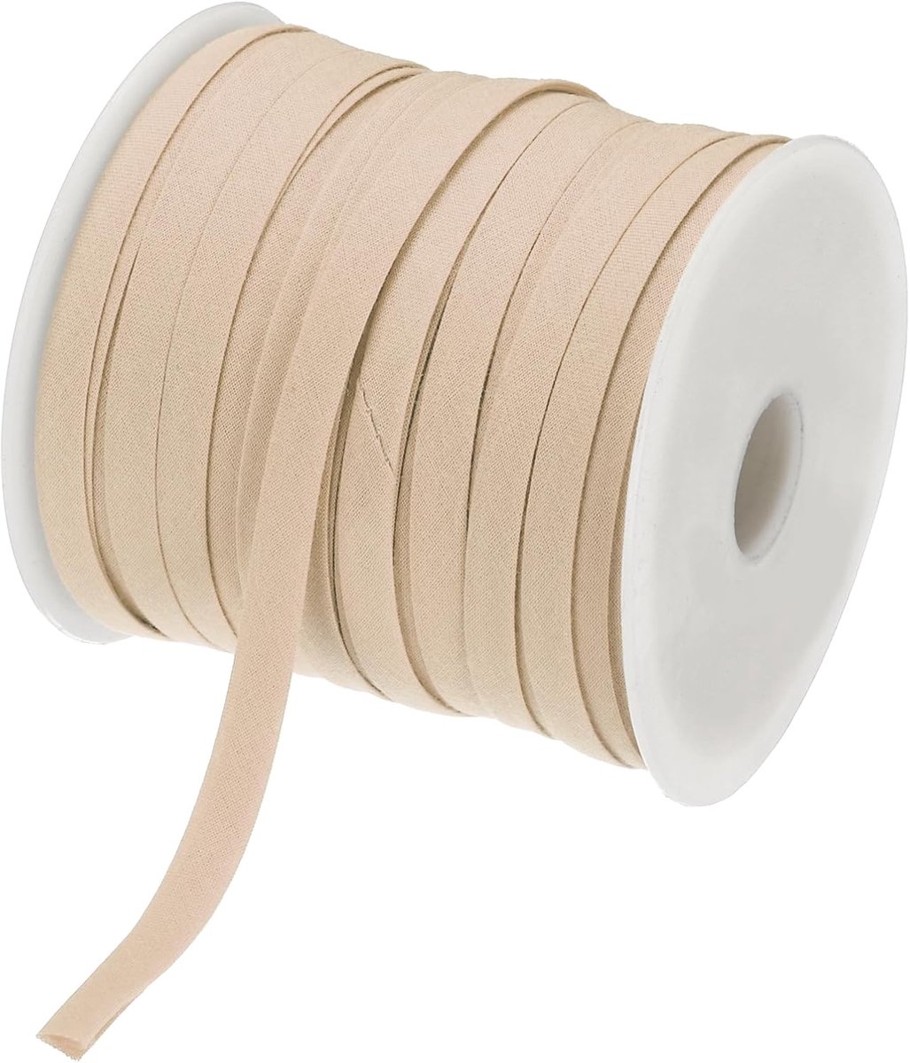 1/4 inch Dubbele Vouwband Brede Groothandel Katoenen Lint voor het naaien van zomen Verpakkingen Bevestiging Ambachten (kaki 150 m)