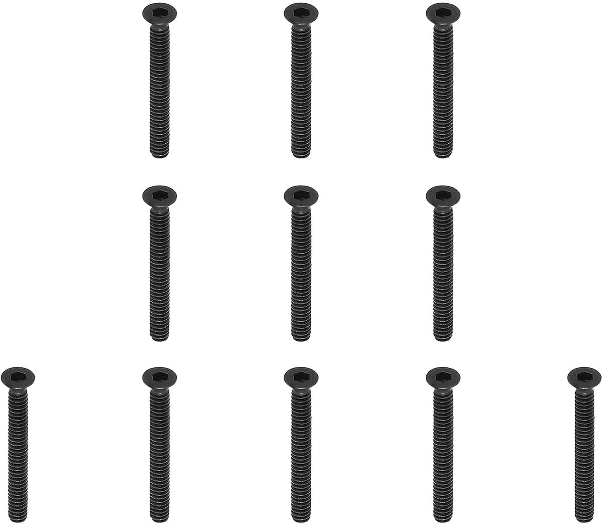 #4-40 x 1 inch platte kop, verzonken schroeven met inbussrand, 10 stuks 10,9 sterkte koolstofstaal verzonken schroeven met volledige schroefdraad, UNC platte kop schroeven voor industriële