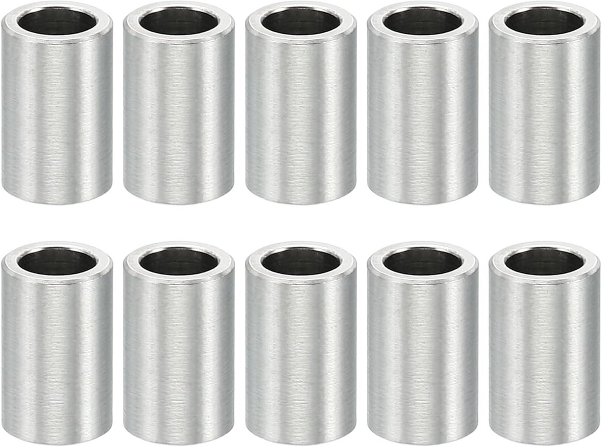 M4 roestvrijstalen afstandhouders, 10 stuks metalen afstandhouders roestvrij staal 4,1 mm ID x 6 mm OD X10 mm L roestvrijstalen afstandhouders schroef afstandhouder ronde voor 5/32" of M4