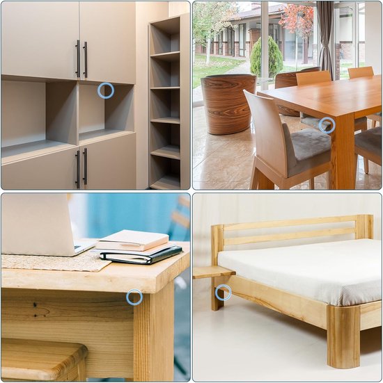 50 stuks hoekhoeken van kunststof, 90 graden, met afdekdop, 23 x 23 x 23 mm, hoekhoek van nylon, voor planken met schroeven, voor kasten (bruin) — afbeelding 2