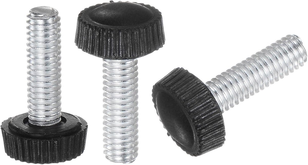 30 stuks M6 x 20 mm buitendraad kartelknoppen duim schroef klemknoppen handvat plastic handgreep handknoppen met schroefdraadbouten zwart