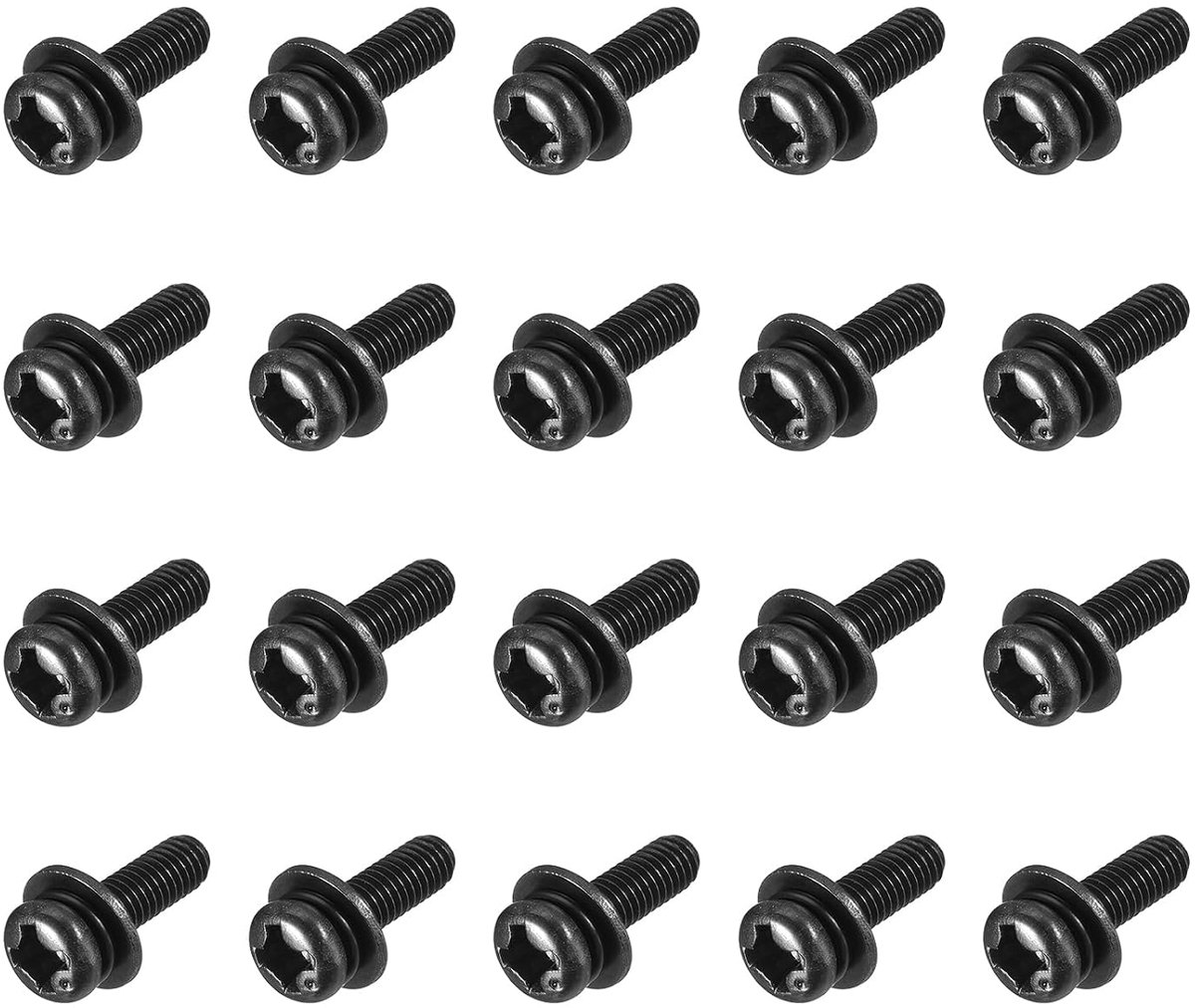 M3 x 10 mm schroevenset, 100 stuks roestvrijstalen schroeven, meubelschroeven, assortiment schroeven, machineschroeven, bouten gecombineerd met veerring en sluitringen voor reparaties
