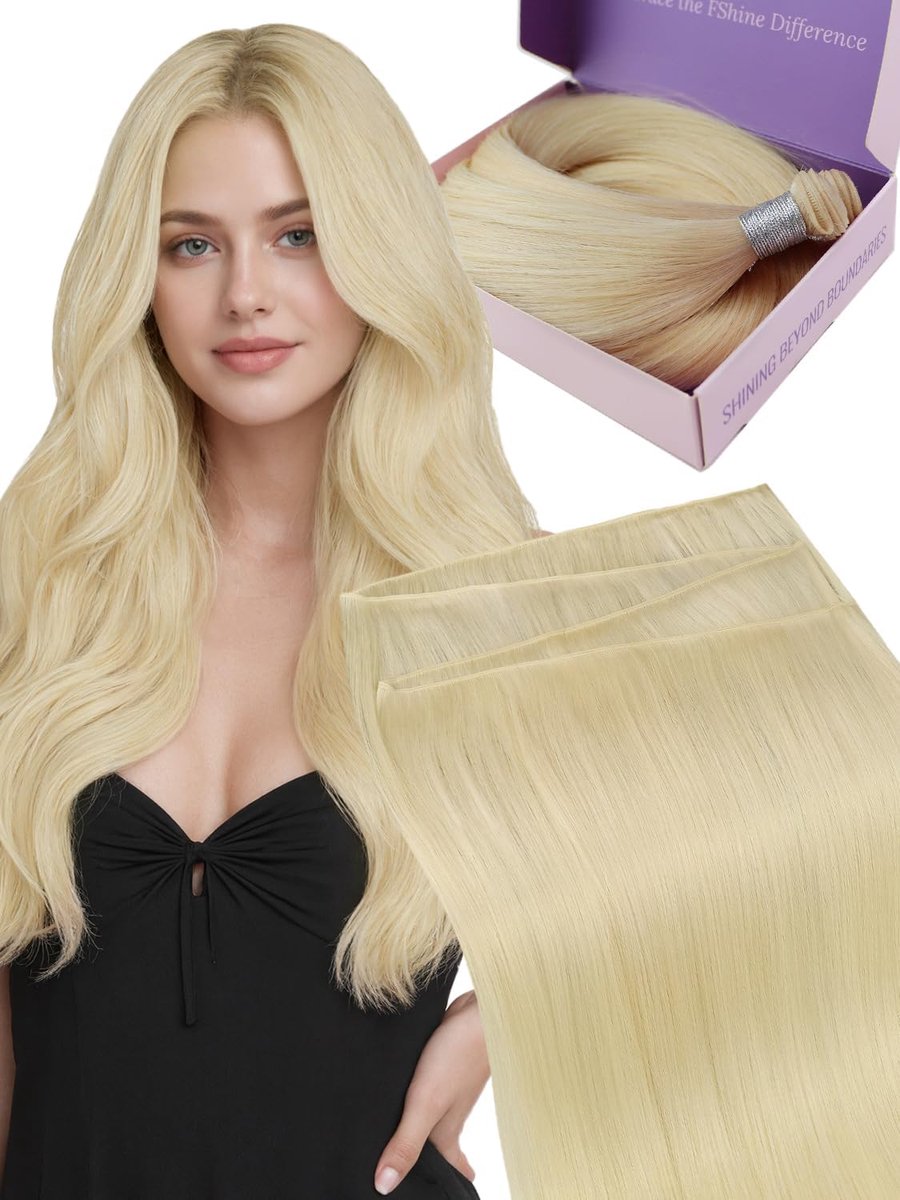 Génie Tissage Naturel Pour Cheveux Lisse Blonde Platinum Cheveux Humains Extensions 60 cm 60 g Double Génie Tissage Hair Weft Double Weft Double Weft Humain Hair Natural Hair