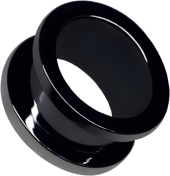 TUNNEL 4-25mm chirurgisch staal 316L roestvrij staal piercing sieraden oor plug tube plug schroef schroefdraad staal oorplug (14mm, zwart) — afbeelding 3