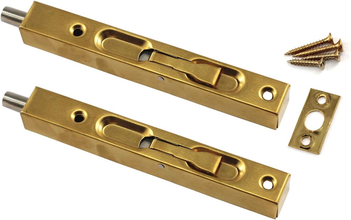 6 Inch Roestvrij Staal Dia Deur Klink Bout Gouden Gele Bout met Schroeven voor Slaapkamer, Kast