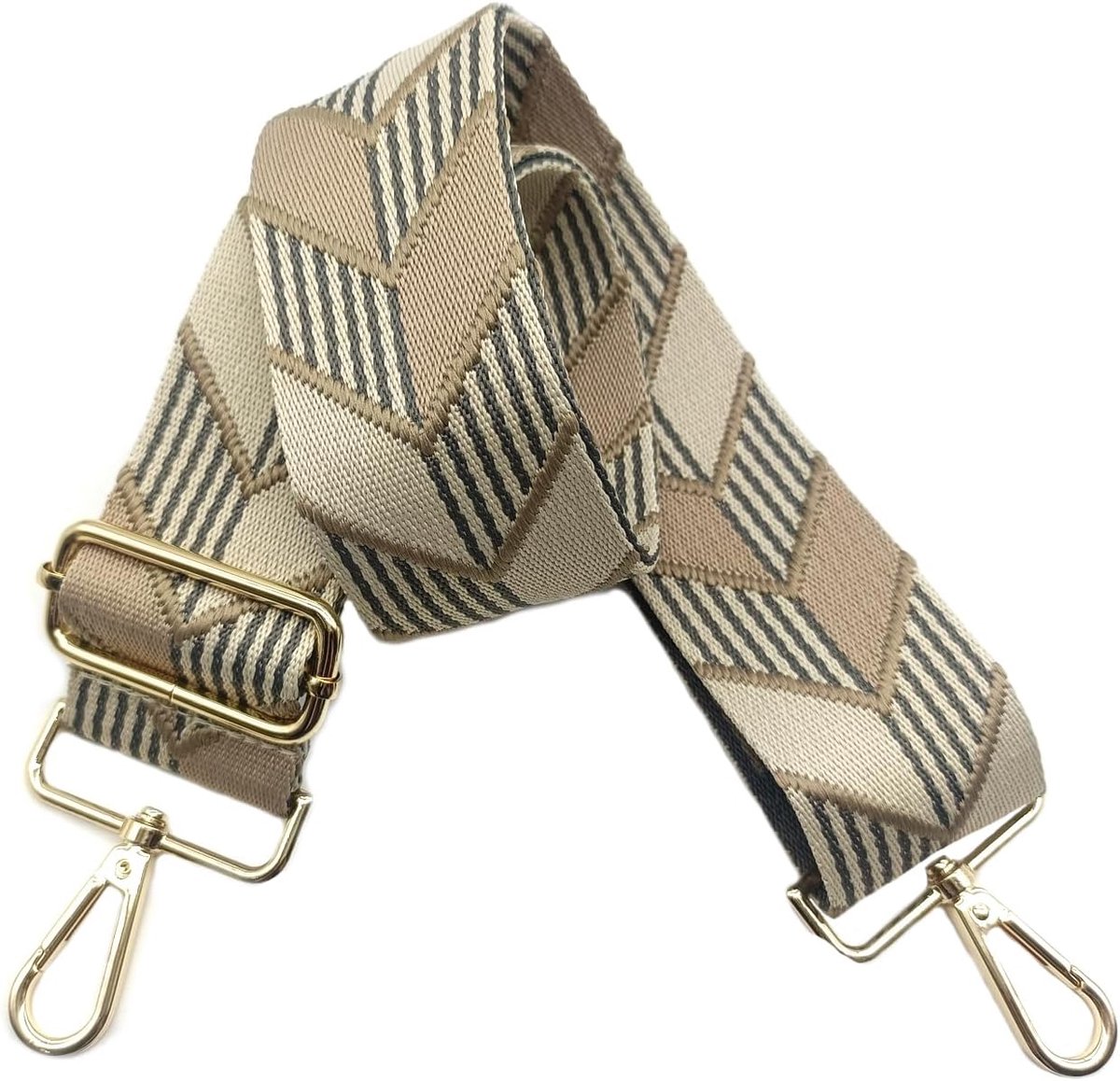 Schouderriem voor tas, 5 cm, brede riem, schoudertas, verstelbaar, schouderriem, handtas, schouderriem met goudkleurige gesp, voor dames, doe-het-zelf, schouderriem, accessoires (kaki), 03