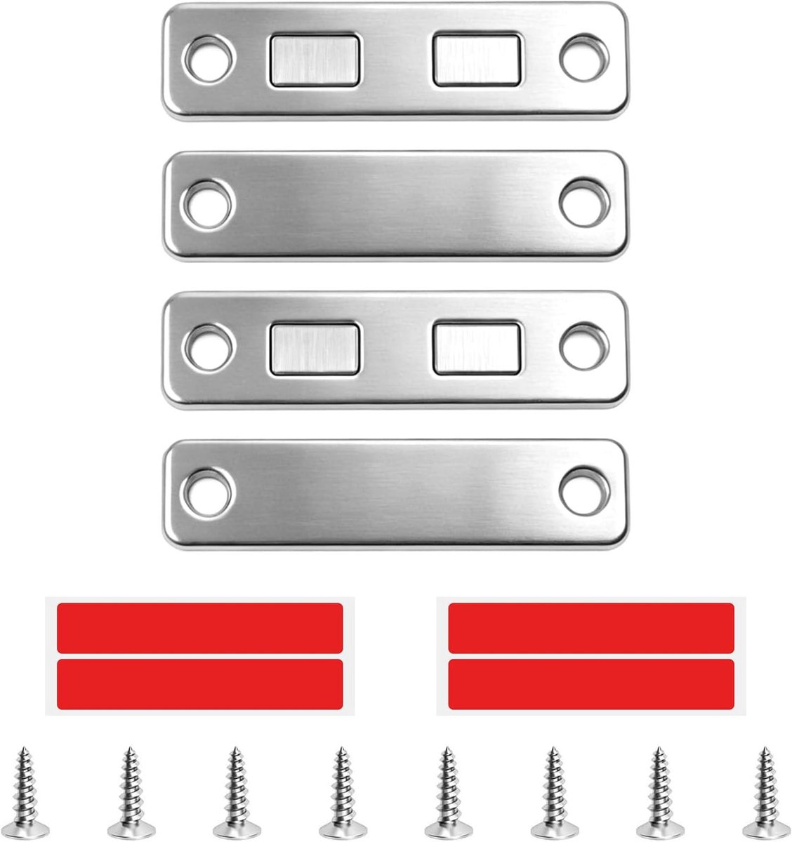 2 sets ultradunne magneten voor kastdeur, krachtige deurmagneet met schroeven, magnetische vergrendeling, meubelmagneet voor kast, lade, kast en schuifdeur, houdkracht