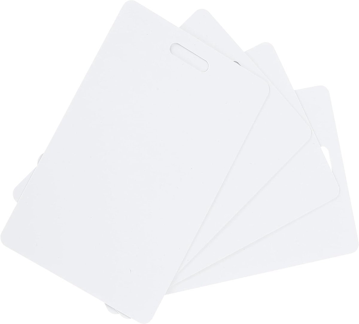 30 stuks blanco pvc-kaarten 15 mil ID blanco creditcards kunststof met sleufgat aan de korte zijde voor ID-badge-printers, grafisch wit