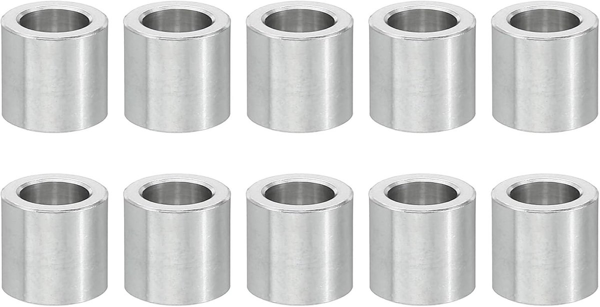 M5 Aluminium Spacers, 10 Stks Metalen Spacer Aluminium 5.2mm ID x 8mm OD x 8mm L Aluminium Spacer Schroef Standoff Ronde voor 1/5 "of M5 Schroefbouten