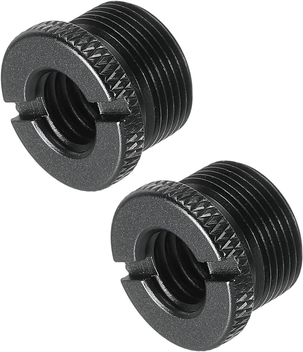 Microfoonstandaard Adapter 3/8 Vrouwelijk naar 5/8 Mannelijk Aluminium Legering Microfoon Schroef Adapter voor Microfoon Statief Zwart 2-Pack