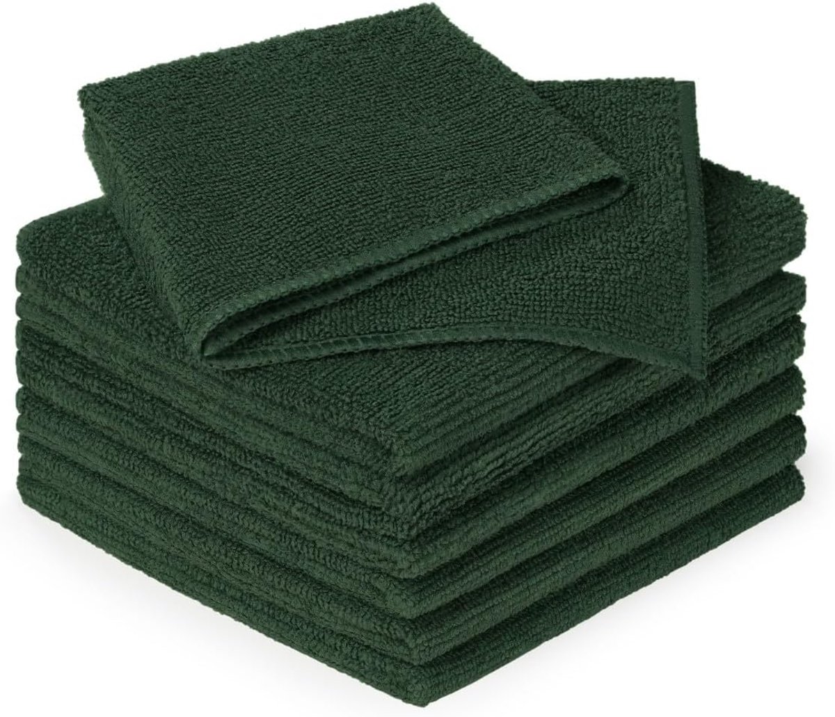 Set van 24 microvezeldoeken, theedoeken - autoverzorging, polijstdoek, theedoeken, 30 x 40 cm, donkergroen