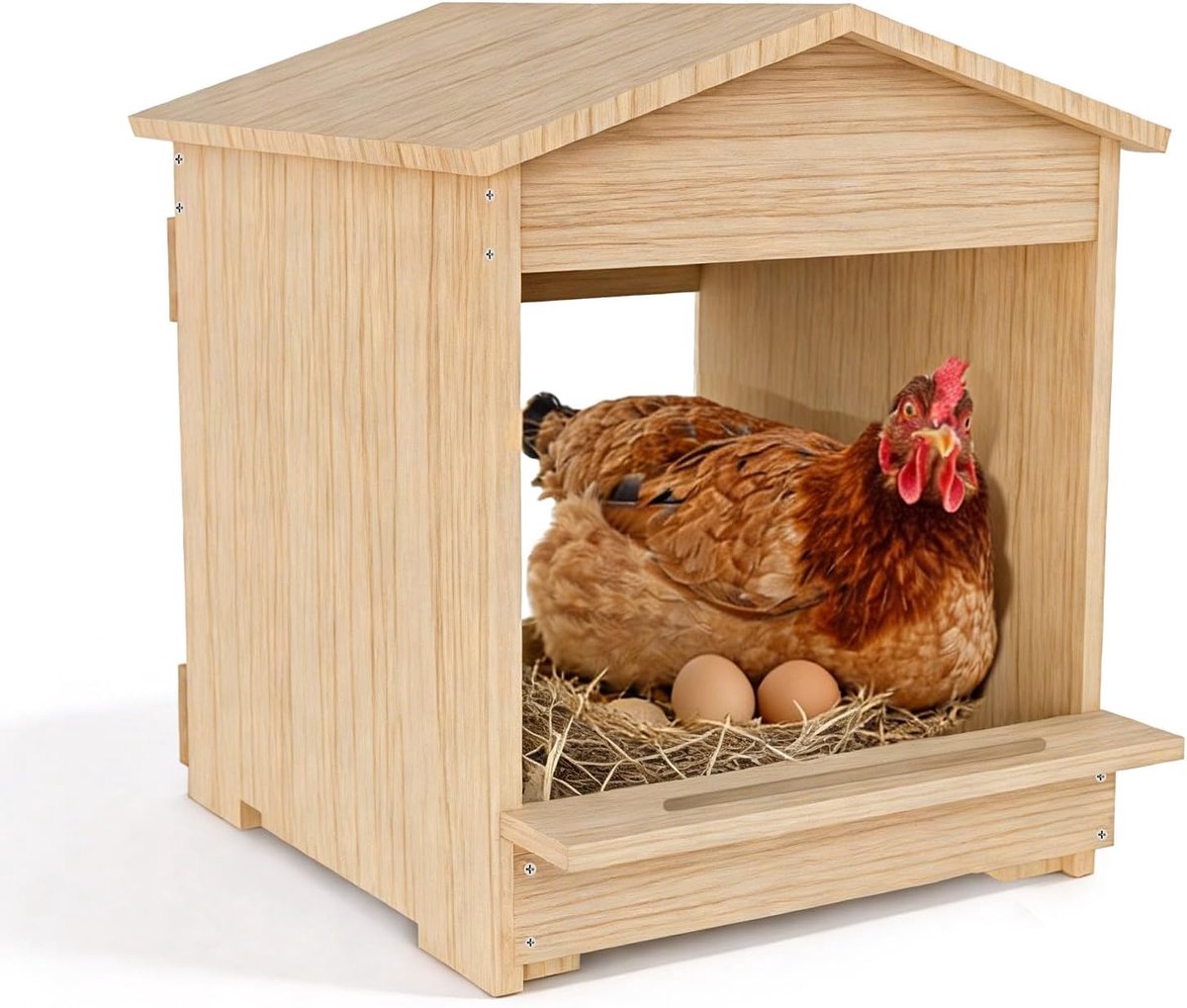 Legnest voor Kippen, 30,5 x 29 x 38,5 cm | Wandgemonteerde Legnesten Voor Kippen, Houten Accessoires Voor Kippenhokken Voor Pluimvee, Vogels en Eenden