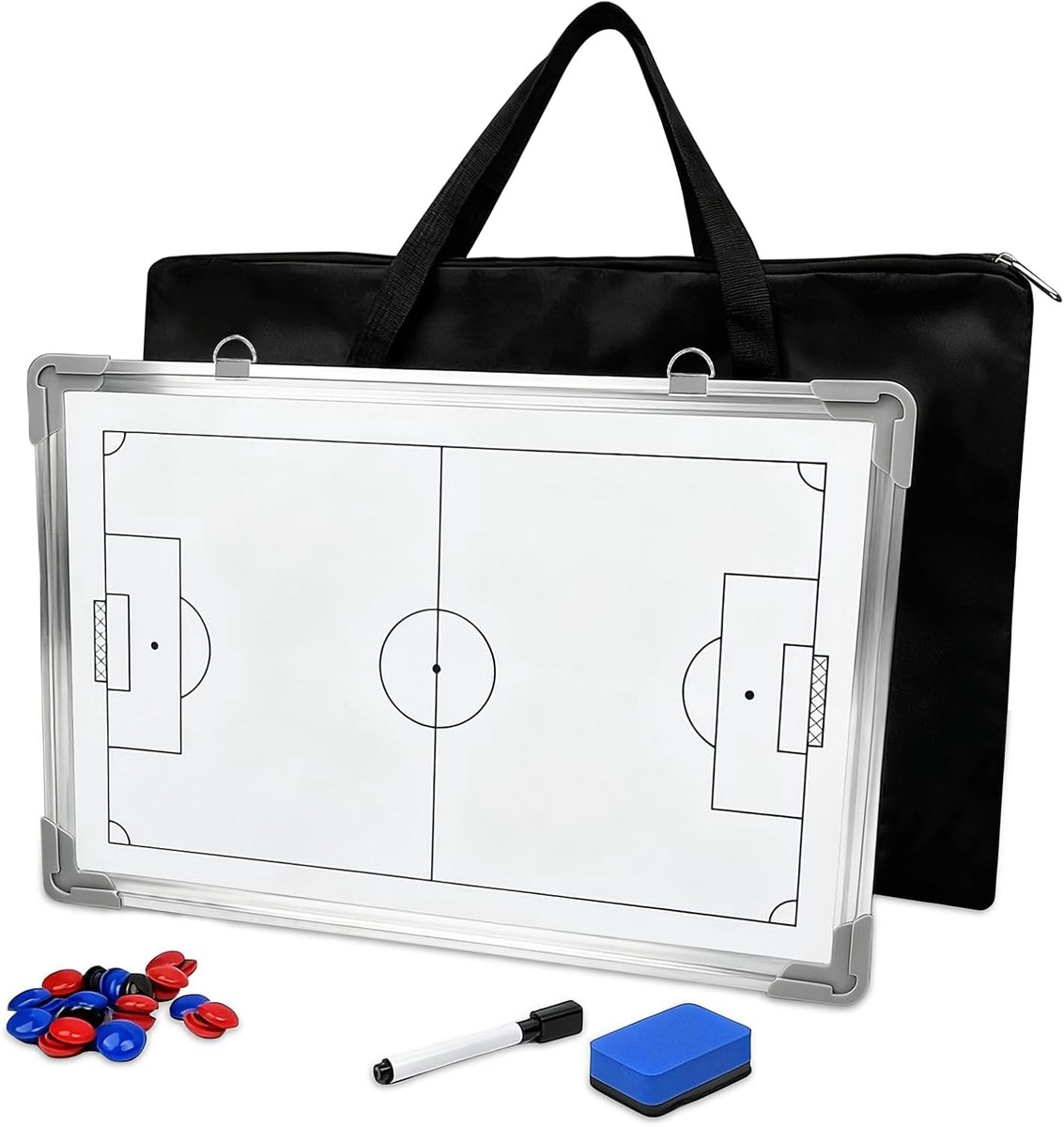 Tafel voor voetbaltrainer, magnetische tactische map voor voetbal, football coach board met magneten, penhouder, geschenken voor trainers, sport, training en marker
