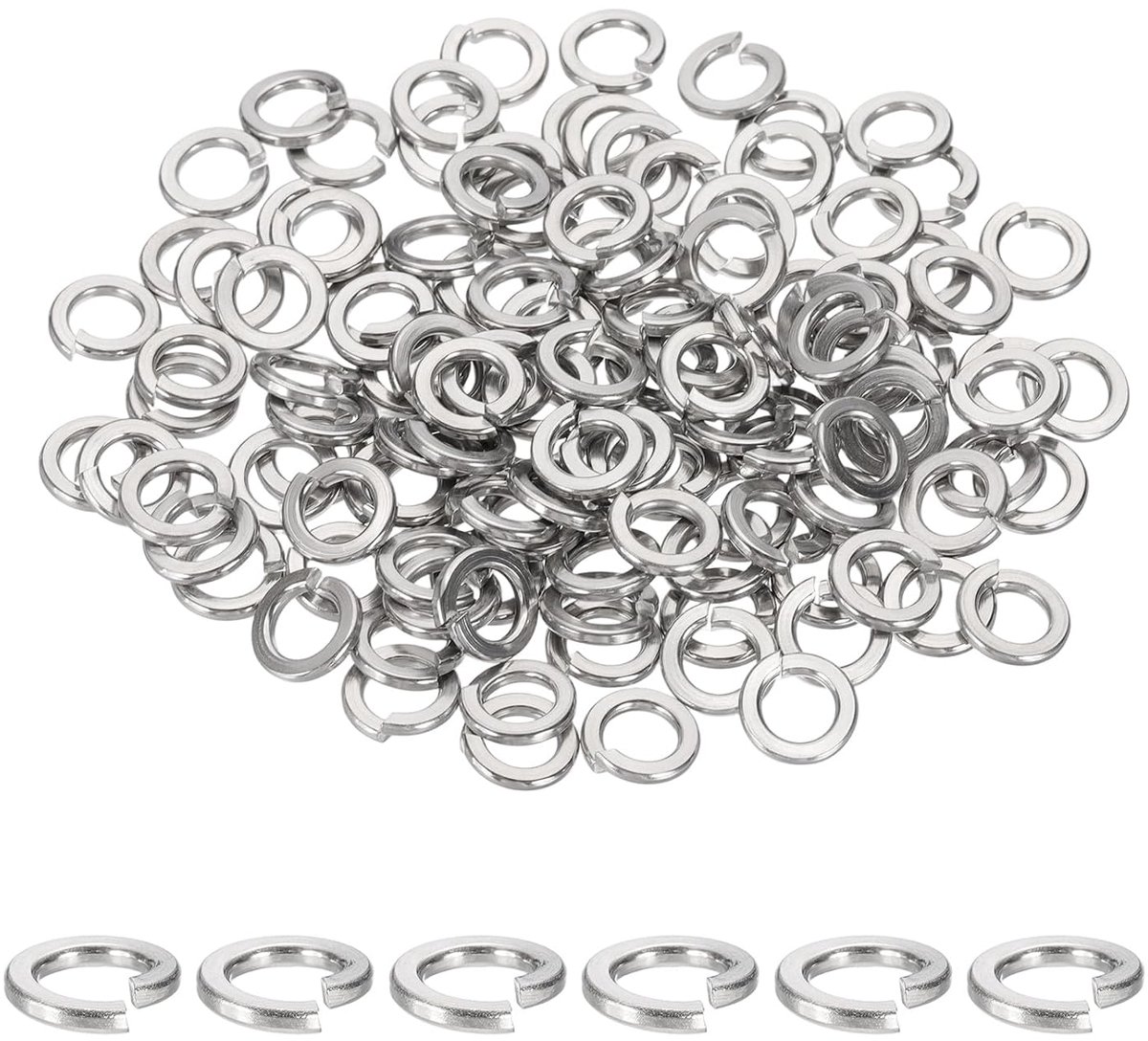 12# Wasmachine Grower, 304 Rvs Grower Wasmachines Voor Schroeven Bouten Auto's Bouwmachines Zilver Set van 120
