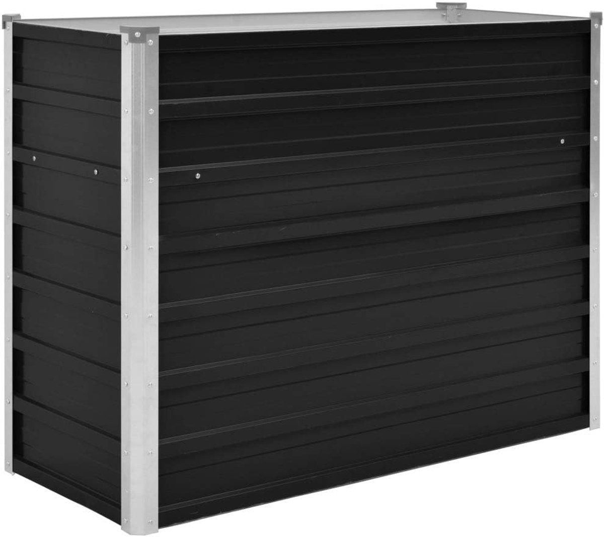 Yorten Plantenbak verhoogd bloembed tuinbed plantenbed open onderkant antraciet verzinkt staal 100 x 40 x 77 cm (B x D x H)