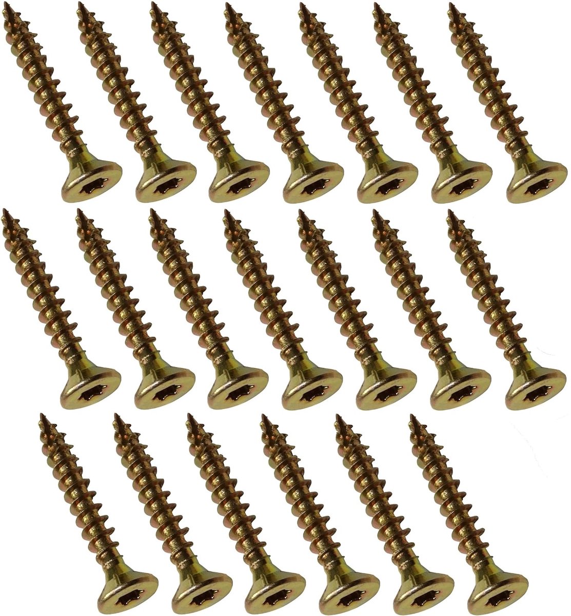 Houtschroeven - Ø 3,5 x 25 mm - messing staal - metaal - verzonken kop - T15 sterrenbesparing - DIY DIY DIY Doe-het-zelf