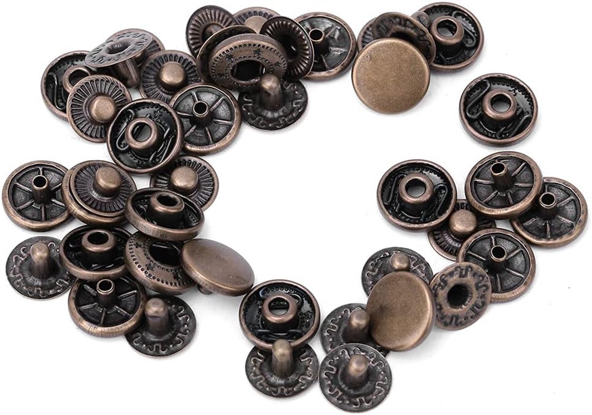 Knopen, Ronde Drukknopen voor Kinderkleding Kraag Jas Riem Decoratie Accessoires (12,5 MM Brons)
